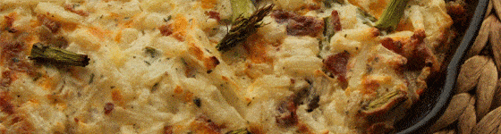 Crack Potatoes with Asparagus