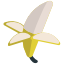 An emoji icon of a partially peeled banana.