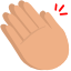 An emoji of two white hands clapping.