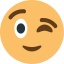 An emoji icon of a yellow winking face.