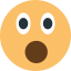 Wow emoji - A yellow face with an open mouth with a look of surprise.
