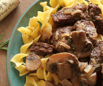 Ragout of Beef with Cranberries & Mushrooms
