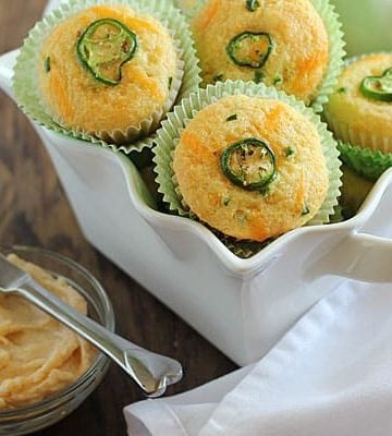 Cheddar Jalapeno Corn Muffins with Chipotle Honey Butter