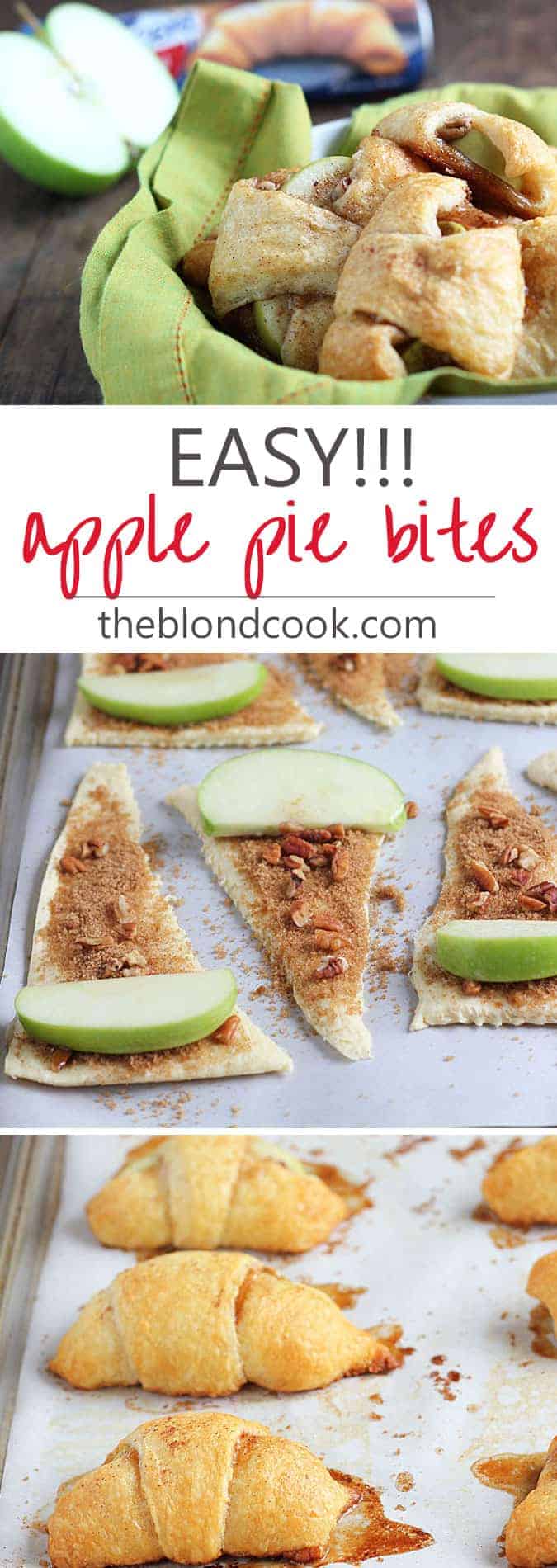EASY Apple Pie Bites made with crescent rolls... these taste better than apple pie!