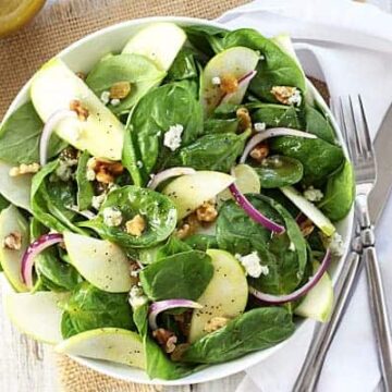 Apple Spinach Salad with Sweet & Sour Poppyseed Dressing