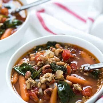 Black-Eyed Pea Soup with Sausage and Spinach