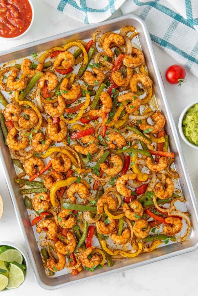 Sheet Pan Shrimp Fajitas The Blond Cook