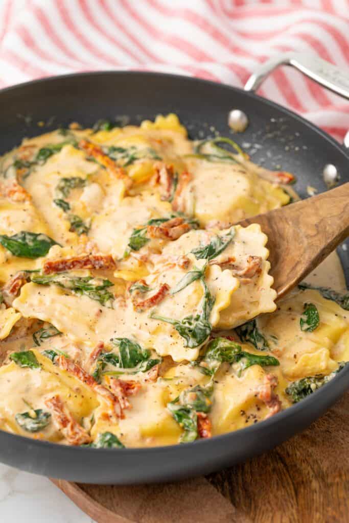 Creamy Tuscan Ravioli | The Blond Cook